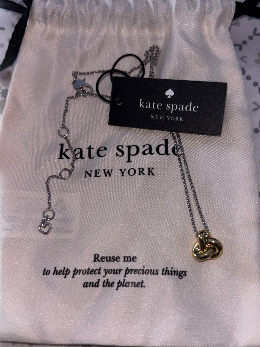 Kate Spade Knot Two Tone Pendant Necklace (Entire Collection Available)